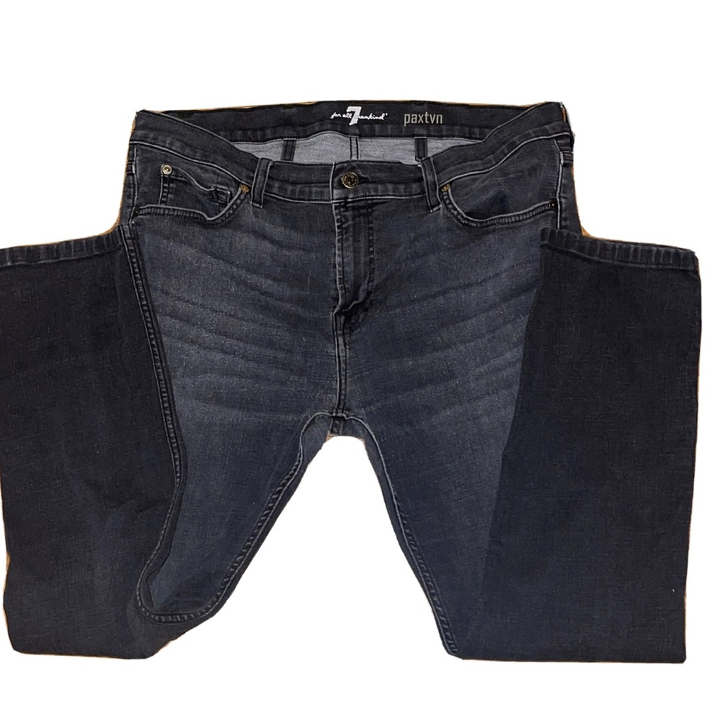 7 For All Mankind sz 36 x 27 Black Denim Skinny Jeans Women High Waisted